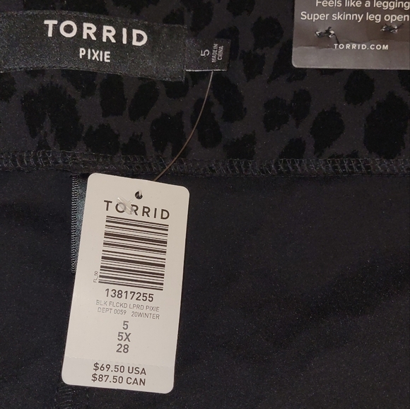 Torrid Black Pixie Cheetah Flocked Textured Leggings Size 5 Regular - Picture 10 of 10